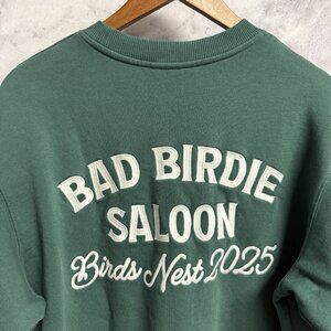 Bad Birdie Sweatshirt Mens XL 25.5x28.5 Green Embroidered Golf Saloon